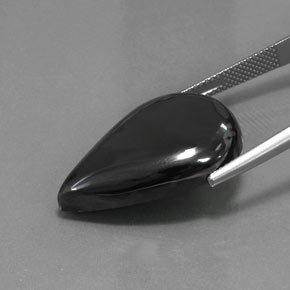 Ematite naturale grigio da 36,01 ct, taglio a pera, opaco