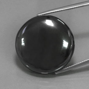 Ematite Grigio nero naturale da 52.97 ct, Taglio rotondo, Opaco