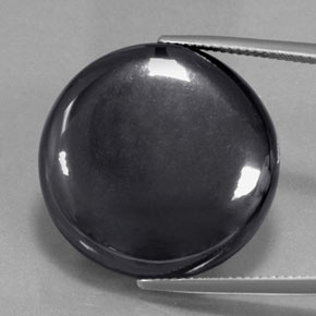 Ematite Grigio nero naturale da 43.76 ct, Taglio rotondo, Opaco