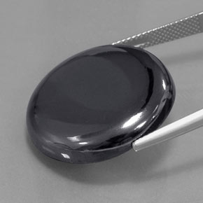 Ematite Grigio nero naturale da 43.76 ct, Taglio rotondo, Opaco