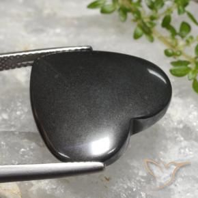 Ematite Grigio scuro naturale da 23.48 ct, Cuore, Opaco