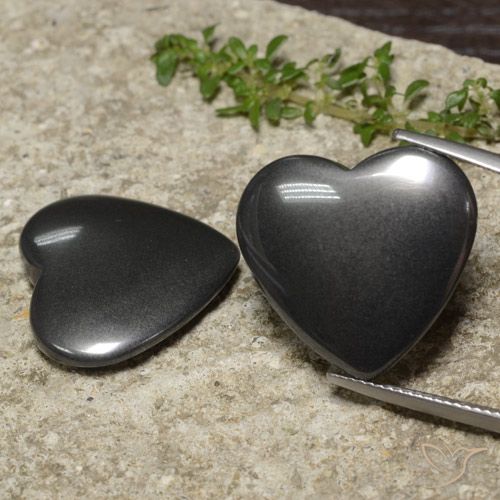 46.25ctw Naturale Grigio scuro Ematite, Cuore, Opaco
