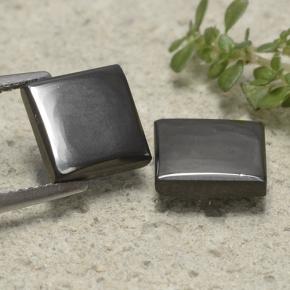 Ematite naturale grigio da 6,62 ct, quadrato, opaco