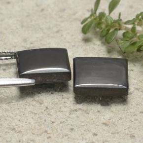 Ematite naturale grigio da 6,62 ct, quadrato, opaco