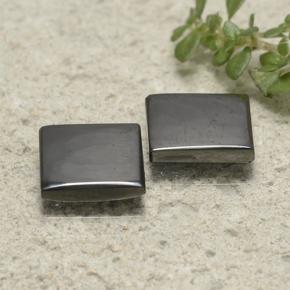 Ematite naturale grigio da 4,91 ct, quadrato, opaco