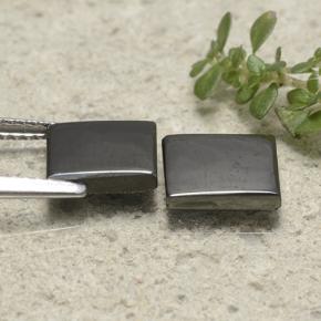 Ematite naturale grigio da 4,91 ct, quadrato, opaco