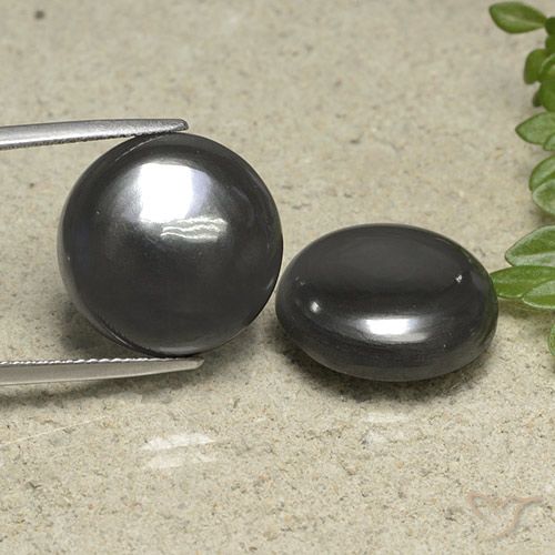 Gemme di Ematite Grigio nero naturale da 42.45 ct, Taglio rotondo, Opaco