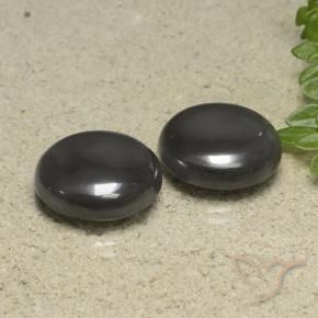 Gemme di Ematite Grigio nero naturale da 42.45 ct, Taglio rotondo, Opaco