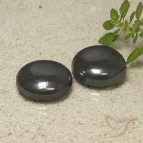 Gemme di Ematite Grigio scuro naturale da 37.99 ct, Rotondo, Opaco