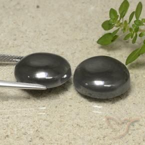 Gemme di Ematite Grigio scuro naturale da 37.99 ct, Rotondo, Opaco