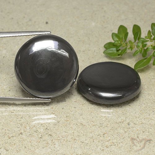 55.11ctw Naturale Grigio medio Ematite, Rotondo, Opaco
