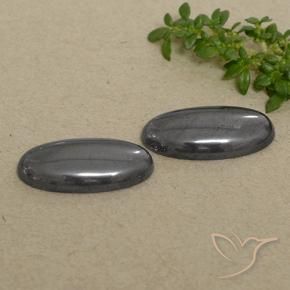 Gemme di Ematite Grigio naturale da 18.45 ct, Ovale, Opaco