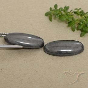 Gemme di Ematite Grigio naturale da 18.45 ct, Ovale, Opaco