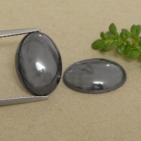 Ematite naturale grigio da 14,61 ct, taglio ovale, opaco