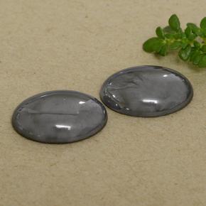 Ematite naturale grigio da 14,61 ct, taglio ovale, opaco