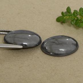 Ematite naturale grigio da 14,61 ct, taglio ovale, opaco