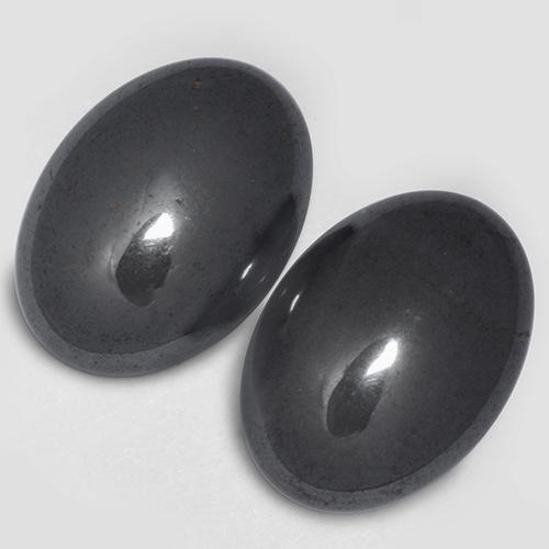 Gemme di Ematite Grigio scuro naturale da 14.54 ct, Taglio ovale, Opaco