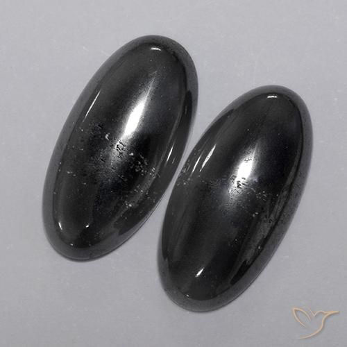 Gemme di Ematite Grigio nero naturale da 18.04 ct, Ovale, Opaco