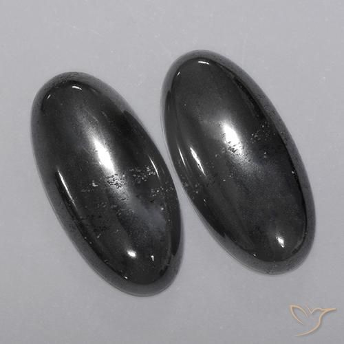 Gemme di Ematite Grigio nero naturale da 18.04 ct, Ovale, Opaco