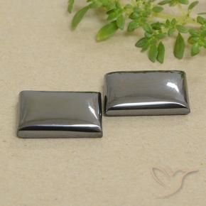 Gemme di Ematite Grigio medio naturale da 36.54 ct, Taglio a baguette, Opaco