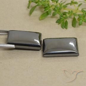 Gemme di Ematite Grigio medio naturale da 36.54 ct, Taglio a baguette, Opaco