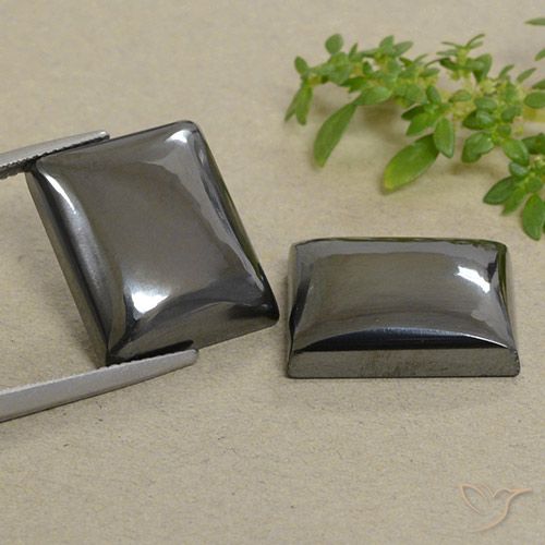 57.73ctw Naturale Grigio medio Ematite, Taglio a baguette, Opaco