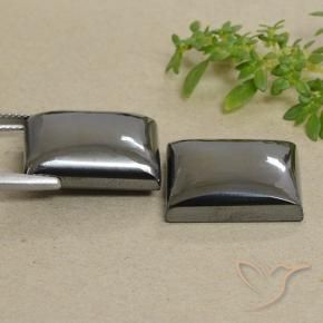 Gemme di Ematite Grigio medio naturale da 57.73 ct, Taglio a baguette, Opaco
