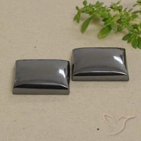 Gemme di Ematite Grigio medio naturale da 56.06 ct, Taglio a baguette, Opaco