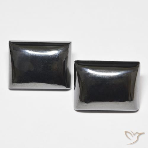 48.47ctw Naturale Grigio nero Ematite, Taglio a baguette, Opaco