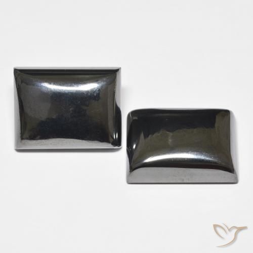 Gemme di Ematite Grigio nero naturale da 48.47 ct, Taglio a baguette, Opaco