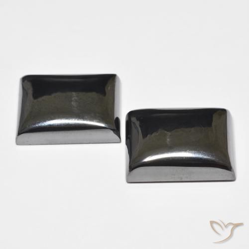 Gemme di Ematite Grigio nero naturale da 48.47 ct, Taglio a baguette, Opaco