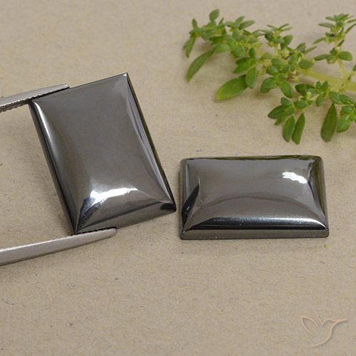 57.67ctw Naturale Grigio medio Ematite, Taglio a baguette, Opaco