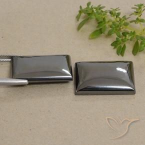 Gemme di Ematite Grigio medio naturale da 57.67 ct, Taglio a baguette, Opaco
