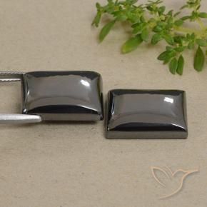 Gemme di Ematite Grigio medio naturale da 49.08 ct, Taglio a baguette, Opaco