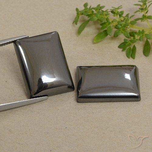 57.51ctw Naturale Grigio medio Ematite, Taglio a baguette, Opaco