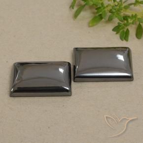 Gemme di Ematite Grigio medio naturale da 57.51 ct, Taglio a baguette, Opaco