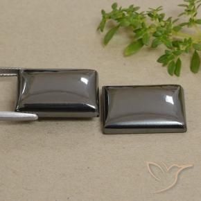 Gemme di Ematite Grigio medio naturale da 57.51 ct, Taglio a baguette, Opaco