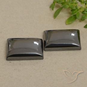 Gemme di Ematite Grigio medio naturale da 32.39 ct, Taglio a baguette, Opaco