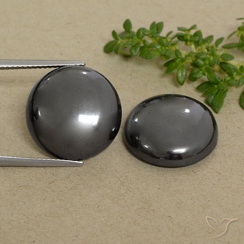 Gemme di Ematite Grigio medio naturale da 42.52 ct, Rotondo, Opaco