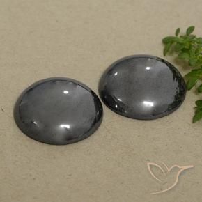 Gemme di Ematite Grigio medio naturale da 48.28 ct, Rotondo, Opaco
