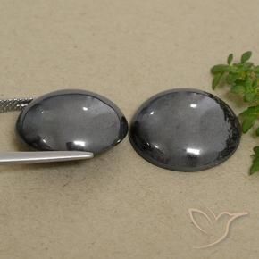 Gemme di Ematite Grigio medio naturale da 48.28 ct, Rotondo, Opaco