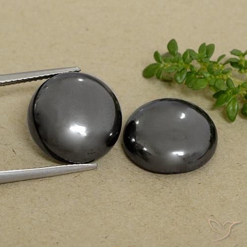 Gemme di Ematite Grigio medio naturale da 30.80 ct, Taglio rotondo, Opaco