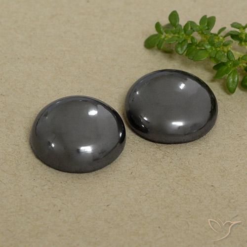 Gemme di Ematite Grigio medio naturale da 30.80 ct, Taglio rotondo, Opaco