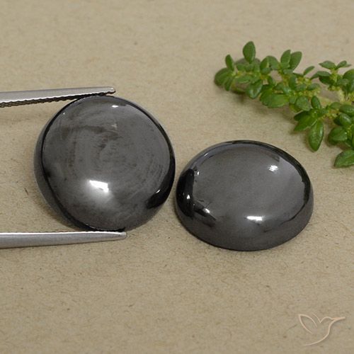 45.45ctw Naturale Grigio medio Ematite, Rotondo, Opaco