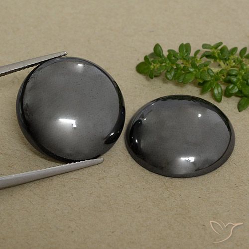 66.33ctw Naturale Grigio nero Ematite, Rotondo, Opaco