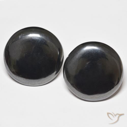 83.94ctw Naturale Grigio scuro Ematite, Rotondo, Opaco