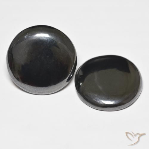 Gemme di Ematite Grigio scuro naturale da 83.94 ct, Rotondo, Opaco