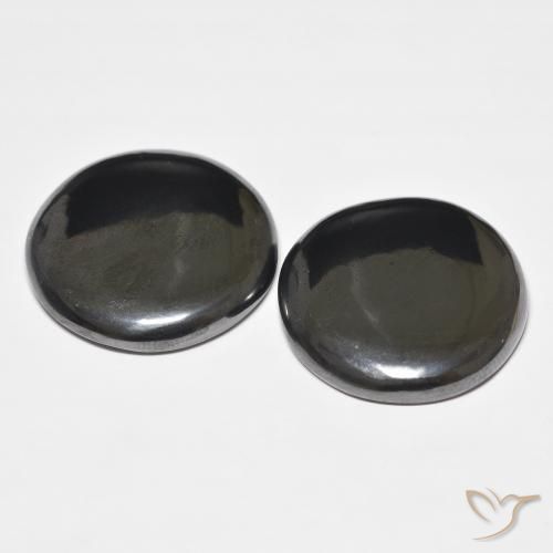 Gemme di Ematite Grigio scuro naturale da 83.94 ct, Rotondo, Opaco