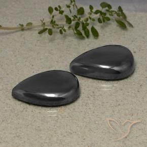 Gemme di Ematite Grigio nero naturale da 72.67 ct, Forma a pera, Opaco