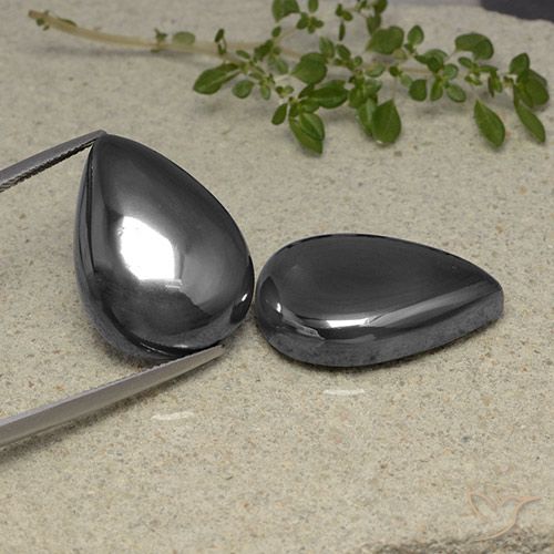 73.93ctw Naturale Grigio scuro Ematite, Forma a pera, Opaco